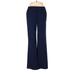 7th Avenue Design Studio New York & Company Dress Pants - Mid/Reg Rise Boot Cut Trouser: Blue Bottoms - Women's Size 0