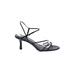 Charles & Keith Heels: Black Print Shoes - Women's Size 41 - Open Toe