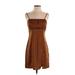 Forever 21 Cocktail Dress - Mini Square Sleeveless: Brown Dresses - Women's Size Small