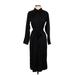 Abercrombie & Fitch Casual Dress - Midi Collared 3/4 sleeves: Black Print Dresses - Women's Size X-Small