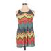 Ella Moss Casual Dress - Mini: Pink Chevron Dresses - Women's Size 14