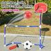 Happy Date 2 in 1 Sports Center for Kids Outdoor Toys for Kids Toddler Ages 3 4 5 6 7 8 Years Old | Basketball Hoop Soccer Goal