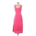 Universal Thread Casual Dress - Midi Scoop Neck Sleeveless: Pink Print Dresses - Women's Size X-Small
