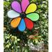 BESTONZON 2Pcs Flower Wind Spinners Outdoor Colorful Windmill Lawn Rainbow Pinwheel for Yard Garden