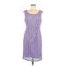 Adrianna Papell Casual Dress - Sheath Scoop Neck Sleeveless: Purple Print Dresses - Women's Size 6
