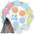 MIARHB 12PCS Water Balloons 12/24PC Water Ball for Kids and Adult Self Sealing Assorted Water Bombs Water Fight Toy Ball Summer Playing Water Toys Water Ball Toy with Black Storage Bag 12PCS