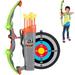 Wekvgz Bow and Arrow Toy Set for Kids Ages 5-12 Light Up Archery Set with 6 Suction Cups Arrows Target & Quiver Outdoor Play Toys for Kid 4-8