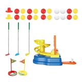 Almencla Kids Golf Set Kids Golf Suitcase Game Play Set Garden Game Putter Training Golf Balls and Club Mini Golfs Play Set for Gift A