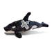 DolliBu Wild Killer Whale Plush Stuffed Animal with Silver Cross Plush - Religious Baby Baptism Gifts for Boys and Girls Dedication Christening Gifts Plush Prayer Toy Healing Teddy Bear - 18 Inches