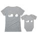Mom & Baby Girl / Boy Copy Paste Matching Set Women T-Shirt & Baby Bodysuit Mom Gray Medium / Baby Gray 6M (3-6M)