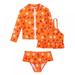 Aosijia Toddler Kids 3-Piece Bathing Suits Set for Girls Baby Girl Long Sleeve Swimwear Kids Swimsuit Summer Beach Bikini Strap Top Tankini Top and Bikini Bottom