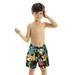 allshope Summer Loose Swimming Trunks Polka Dot/ Plant Print Beach Shorts with Drawstring for Men