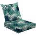 2-Piece Deep Seating Cushion Set Tropical jungle plants Seamless tropical pattern green palm leaves Outdoor Chair Solid Rectangle Patio Cushion Set