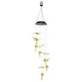 Dragonfly Solar Wind Chimes with Small Bell Creative LED Dragonfly String Lights for Courtyard Garden Outdoor Decor Green