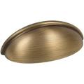 5 Pack 783BAB Brushed Antique Brass Cabinet Hardware Bin Cup Drawer Cup Pull - 3 Inch (76Mm) Hole Centers