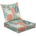 2-Piece Deep Seating Cushion Set Tropical palm leaves seamless floral pattern Palm monstera dense Outdoor Chair Solid Rectangle Patio Cushion Set