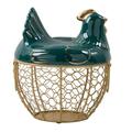 Ceramic Chicken Basket Chicken Egg Basket Wire Egg Storage Basket Chicken Lid Basket Round Wire Basket Home Kitchen Accessories