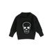 Canrulo Infant Toddler Baby Girl Boy Halloween Knitted Sweater Pumpkin/Skull Print Casual Long Sleeve Pullover Knitwear Black 2-3 Years