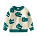 ASFGIMUJ Toddler Girl Sweater Boys Sweaters Cute Fall Winter Children S Baby Bottoms Cartoon Pullover Sweater Knit Sweater Green 12 Months-18 Months