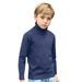 ASFGIMUJ Baby Boy Sweater Knit Turtleneck Sweater Soft Solid Warm Pullover Sweater Long Sleeve Shirts Knitted Cardigan Blue 4 Years-5 Years