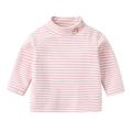 Kids Children Toddler Baby Boys Girls Long Sleeve Striped Cute Cartoon Blouse Tops Pullover Outfits Clothes Pink 12 Months-18 Months