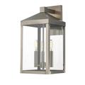 Three Light Outdoor Wall Lantern 8.25 inches Wide By 17.5 inches High-Brushed Nickel Finish Bailey Street Home 218-Bel-2513055