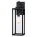 1-Light 21.8 inch Matte Black Outdoor Wall Lantern with Clear Glass Shade&Dusk to Dawn Matte Black 1 Pack