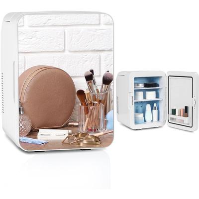 Puluomis - Mini Frigo de Chambre 10L avec Miroir Maquillage Mini-Réfrigérateur électronique