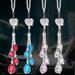 4 Pcs Car Rearview Mirror Pendant Love-Shaped Car Rearview Mirror Ornaments Alloy Rhinestone Crystals Hanging Ornament Lucky Car Interior Ornament