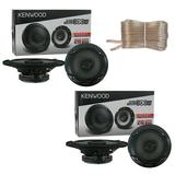 4 x Kenwood KFC-1666S 300W 6.5 2-Way Sport Series Flush Mount Coaxial Speakers w/ Paper Tweeters with Speaker Wire