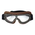 Hemoton Riding Glasses Winter Goggles Ski Snowboard Motorcycle Sun Glasses Eyewear Protective Glasses(Brown Frame and Transparent Eyeglass)