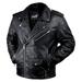 HWK Brando Leather Motorcycle Jacket for Men Genuine Black Leather Jacket with Removable CE Armor & Micro Polyester Thermal Lining for Weather & Water Resistant Enduro Motorbike Riding - 4X-Large