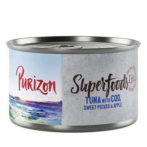 12x 140g Superfoods Thunfisch mit Kabeljau, Süßkartoffel und Apfel Purizon Hundefutter nass