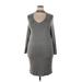 Torrid Casual Dress - Sweater Dress Mock 3/4 sleeves: Gray Print Dresses - Women's Size 2X Plus