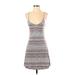 Threads 4 Thought Casual Dress - A-Line Plunge Sleeveless: Gray Print Dresses - Women's Size X-Small