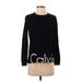 Calvin Klein Sweatshirt: Black Color Block Tops - Women's Size X-Small