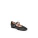 Wide Width Women's Cameo Mj Flat by LifeStride in Black Faux Leather (Size 8 W)