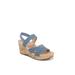 Wide Width Women's Danita Sandal by LifeStride in Blue Fabric (Size 8 1/2 W)