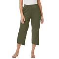 Plus Size Women's Soft Ease Wide Crop by Jessica London in Dark Olive Green (Size 2X)