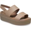 Keilsandalette CROCS "Brooklyn Low Wedge", Damen, Gr. 42, braun (latte, mushroom), Croslite, casual, Schuhe, Sommerschuh, Sandale, Keilabsatz, mit modischer Plateausohle