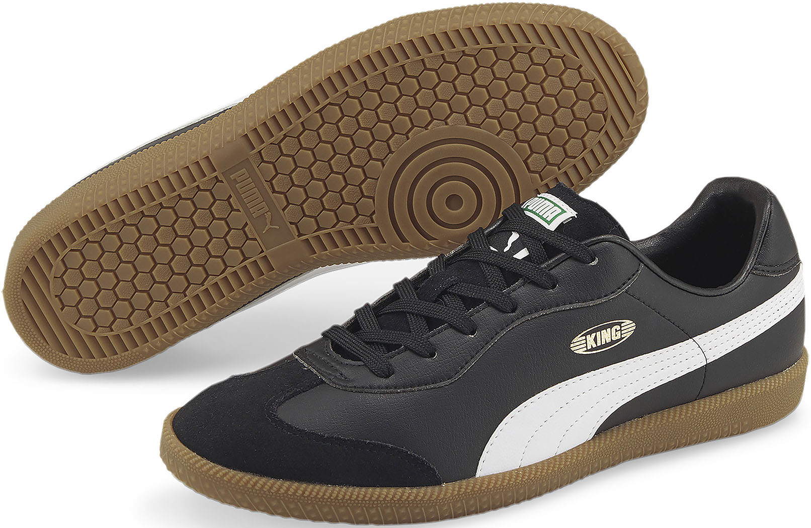 Sneaker PUMA "KING 21 IT", Damen, Gr. 40, schwarz-weiß (puma schwarz, puma weiß, gum), Synthetik, Schuhe Sneaker