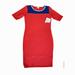 Lularoe Dresses | Nwt Medium Lularoe Julia Color Block Dress | Color: Blue/Red | Size: M