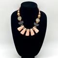 Anthropologie Jewelry | Anthropologie Fanfare Bib Collar Statement Necklace 20-22" | Color: Black/Pink | Size: 20-22"