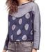 Anthropologie Tops | Anthropologie Postmark Blue Gray Polka Dot Sweater Medium Cropped Shimmer Dolman | Color: Blue | Size: M