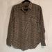 J. Crew Tops | J.Crew Women’s Silk Leopard Print Button Up Shirt Sz 6 | Color: Black/Tan | Size: 6