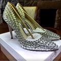 Jessica Simpson Shoes | Beautiful Jeweled Jessica Simpson Preppi D’orsay Pumps Nib Us 8,5 | Color: Silver | Size: 8.5