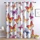 SZLYZM Butterfly Blackout Curtains, Butterflies Colorful Bedroom Curtains & Living Room Curtains 66x72 Inch 2 Panels Set, Thermal Eyelet Drapes Decorative Patterned Window Treatments 72 Drop