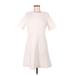 Kensie Casual Dress - A-Line Crew Neck Short sleeves: Ivory Print Dresses - Women's Size Medium