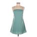 LA Hearts Casual Dress - Mini Square Sleeveless: Teal Print Dresses - New - Women's Size Medium