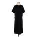 Athleta Casual Dress - Midi High Neck Short sleeves: Black Print Dresses - Women's Size Small